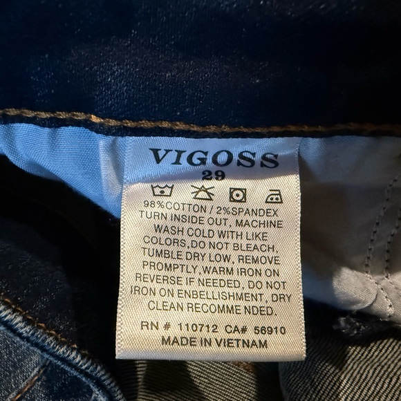 Vigoss Dark Blue Distressed Thompson Tomboy Jeans - Picture 6 of 6